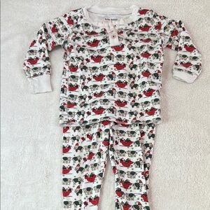 Roller Rabbit Red and White Pajama Set with Heart Motif